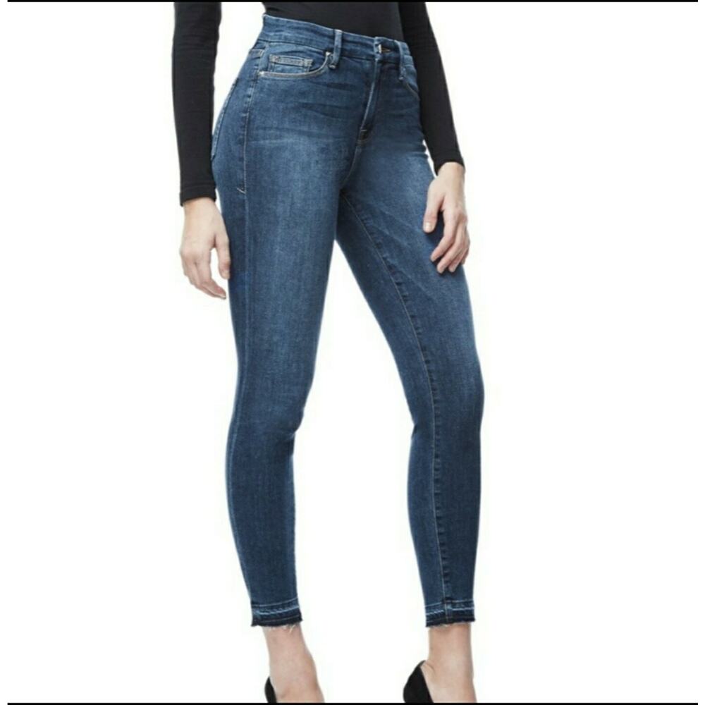 Good American Womens Good legs High-rise Blue Denim Released Hems Size 2/26